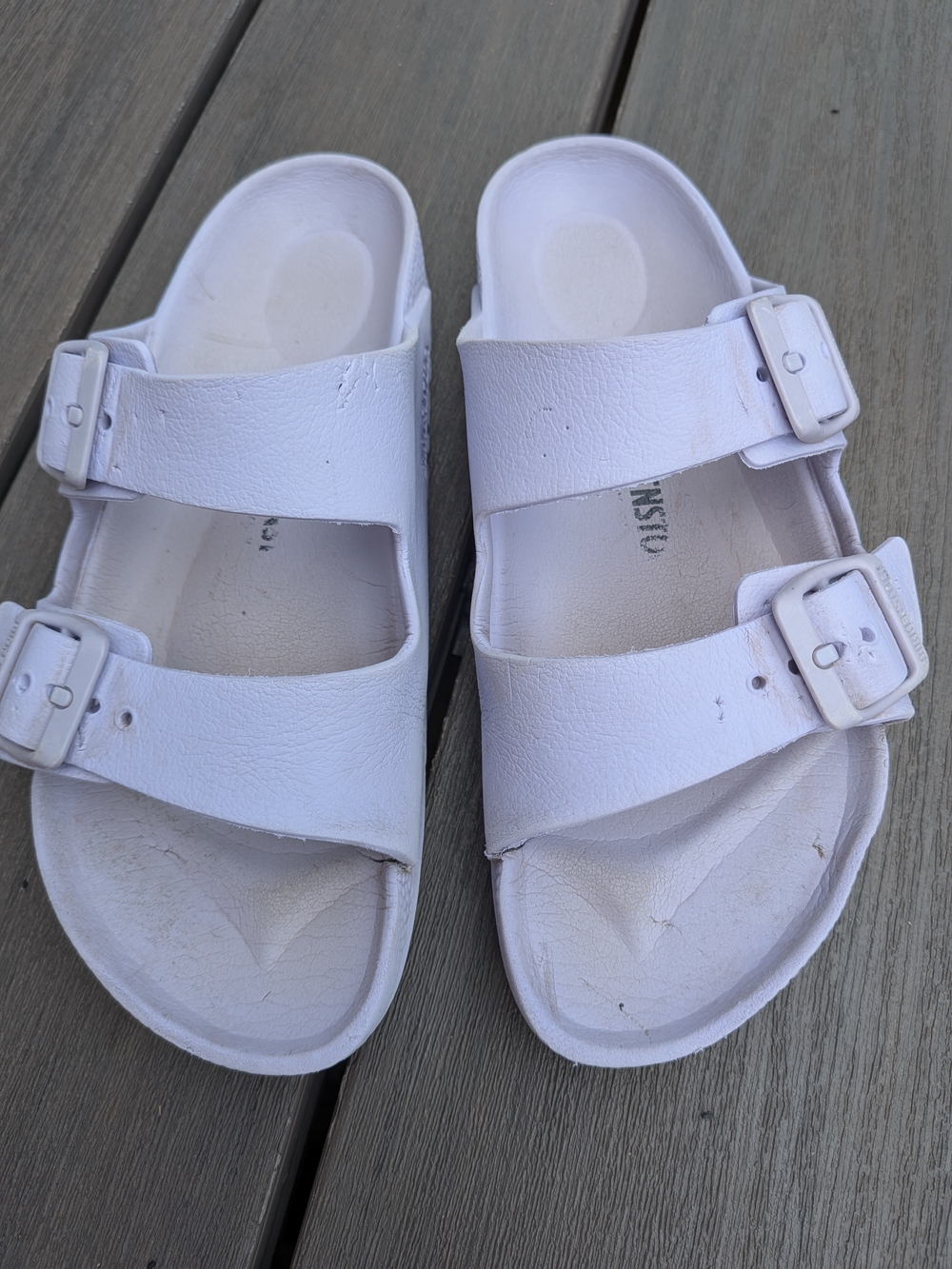 Birkenstock White Double-Buckle EVA Sandals - Picture 4 of 5